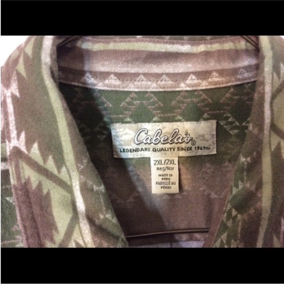 CABELA’S WESTERN Button Down LONG Sleeve SHIRT Size 2XL - Picture 2 of 10
